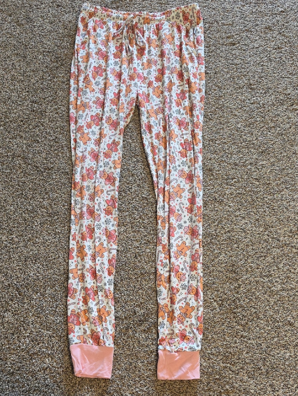 Women’s Size Small Bamboo Cozy Western Gingerbread Print Pajama Pants